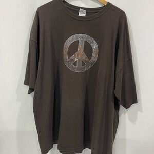 Rhinestone Peace Sign Tshirt